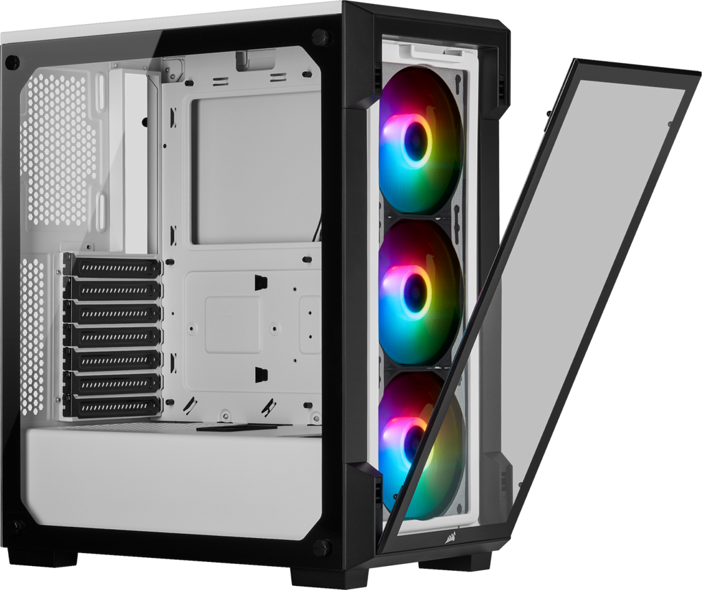 CORSAIR ICUE 220T RGB White FRONT GLASS EDITION