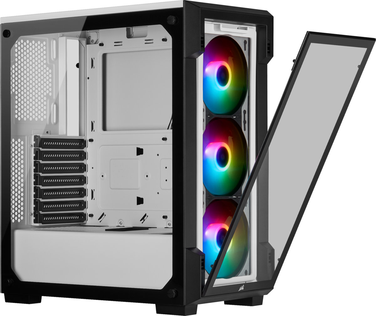CORSAIR ICUE 220T RGB White FRONT GLASS EDITION