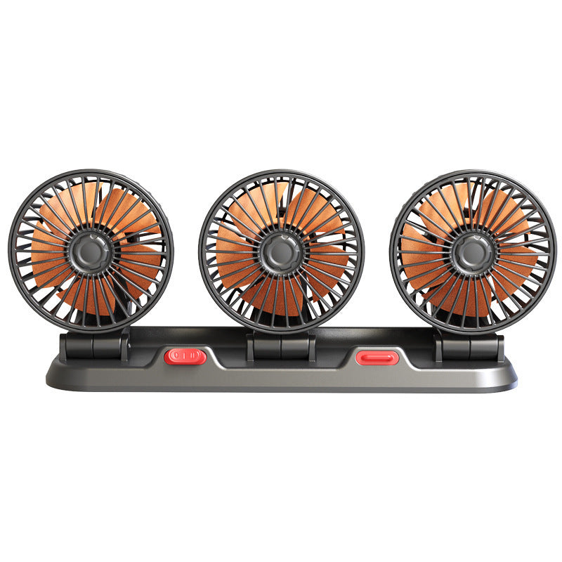 Car Fan 24V Large Truck 12V Car Van Powerful Refrigeration Double-Head USB Universal Car Electric Fan