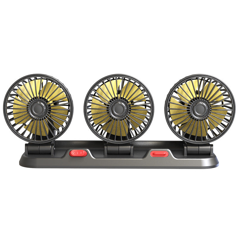 Car Fan 24V Large Truck 12V Car Van Powerful Refrigeration Double-Head USB Universal Car Electric Fan