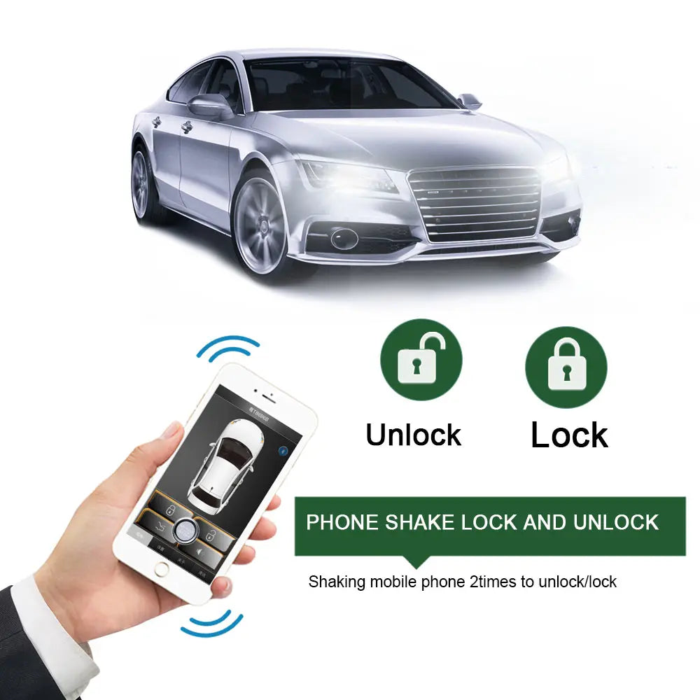 GIORDON With Remote Start  And bluetooth controls Smart Key Car Alarm System Mobile phone control keyless entry&power