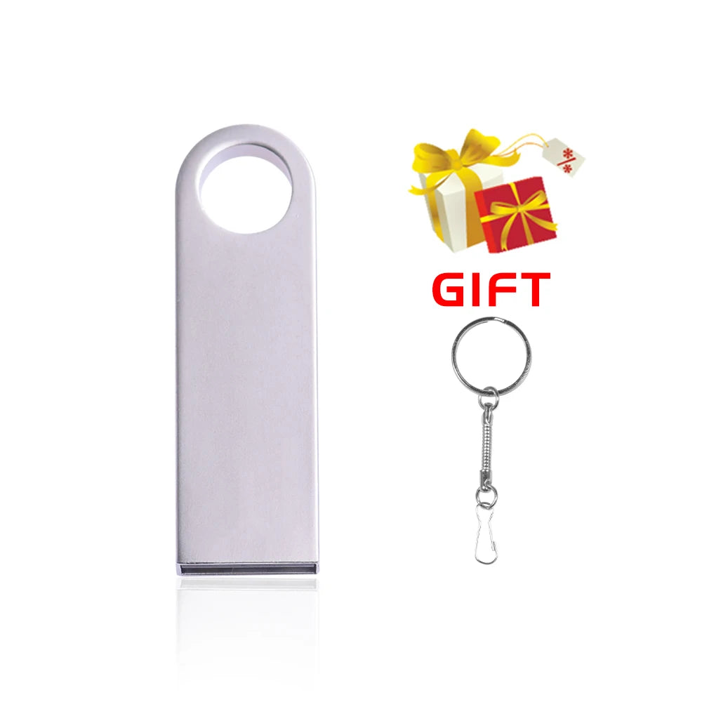 USB Flash Drive Colorful Metal 128GB 64GB 32GB Pen Drive 16GB 8G 4GB 128M Pendrive Free Key Chain Memory Stick Creative Business