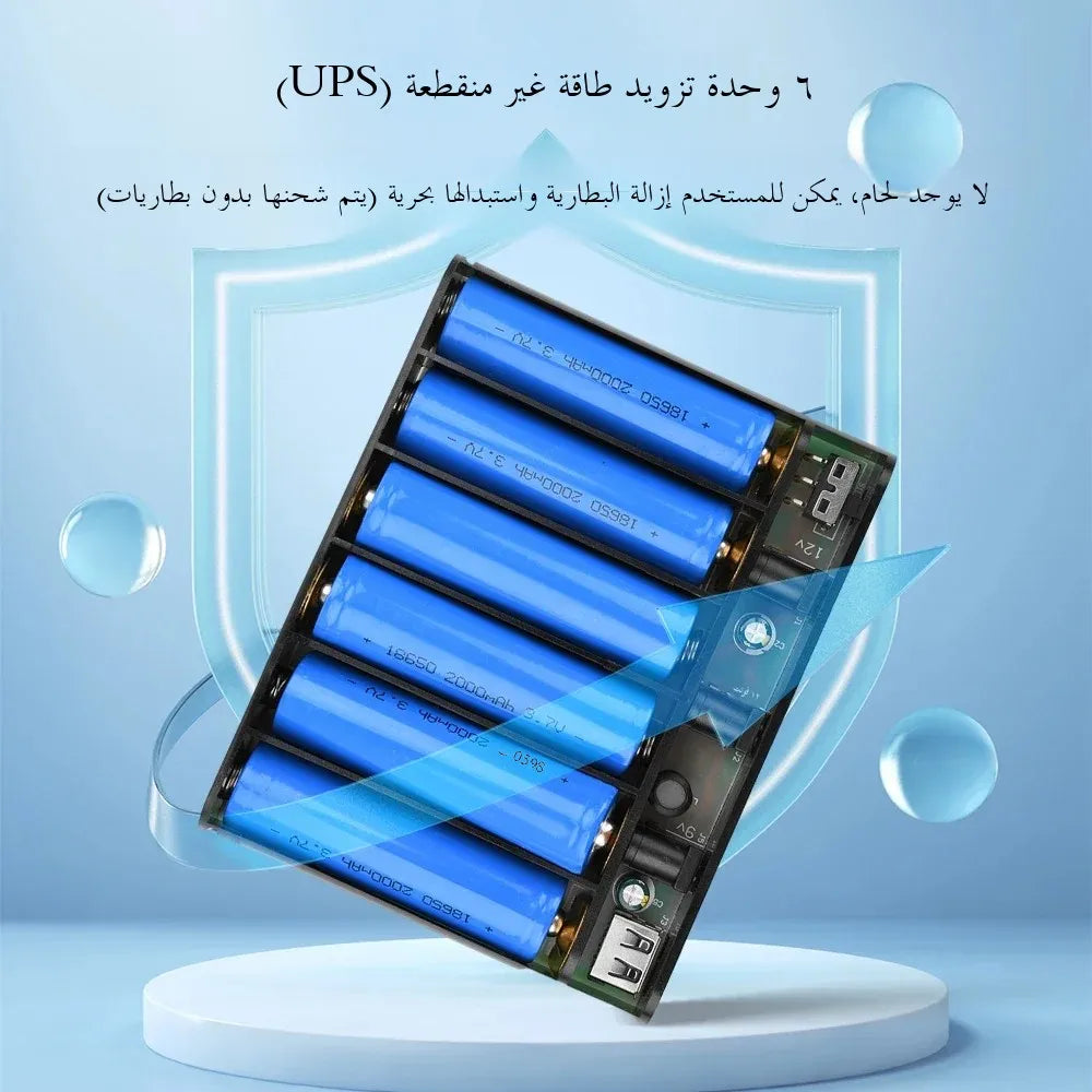 6 18650 Lithium Battery Welding-Free Diy Kit Dc Ups Power Supply Optical Modem Router Uninterruptible Power Supply  5V 9V 12V