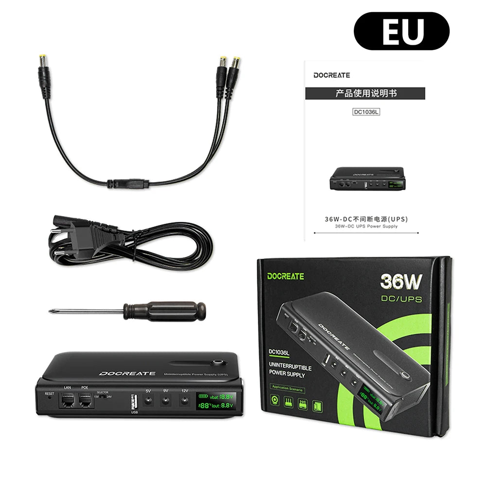 1018L 1036L Uninterruptible Power Supply DC UPS Battery Backup 5V 9V 12V 15V 24V UPS Power Supply Router Optical Modem