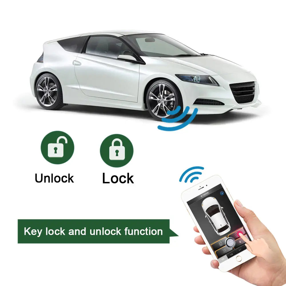 GIORDON With Remote Start  And bluetooth controls Smart Key Car Alarm System Mobile phone control keyless entry&power