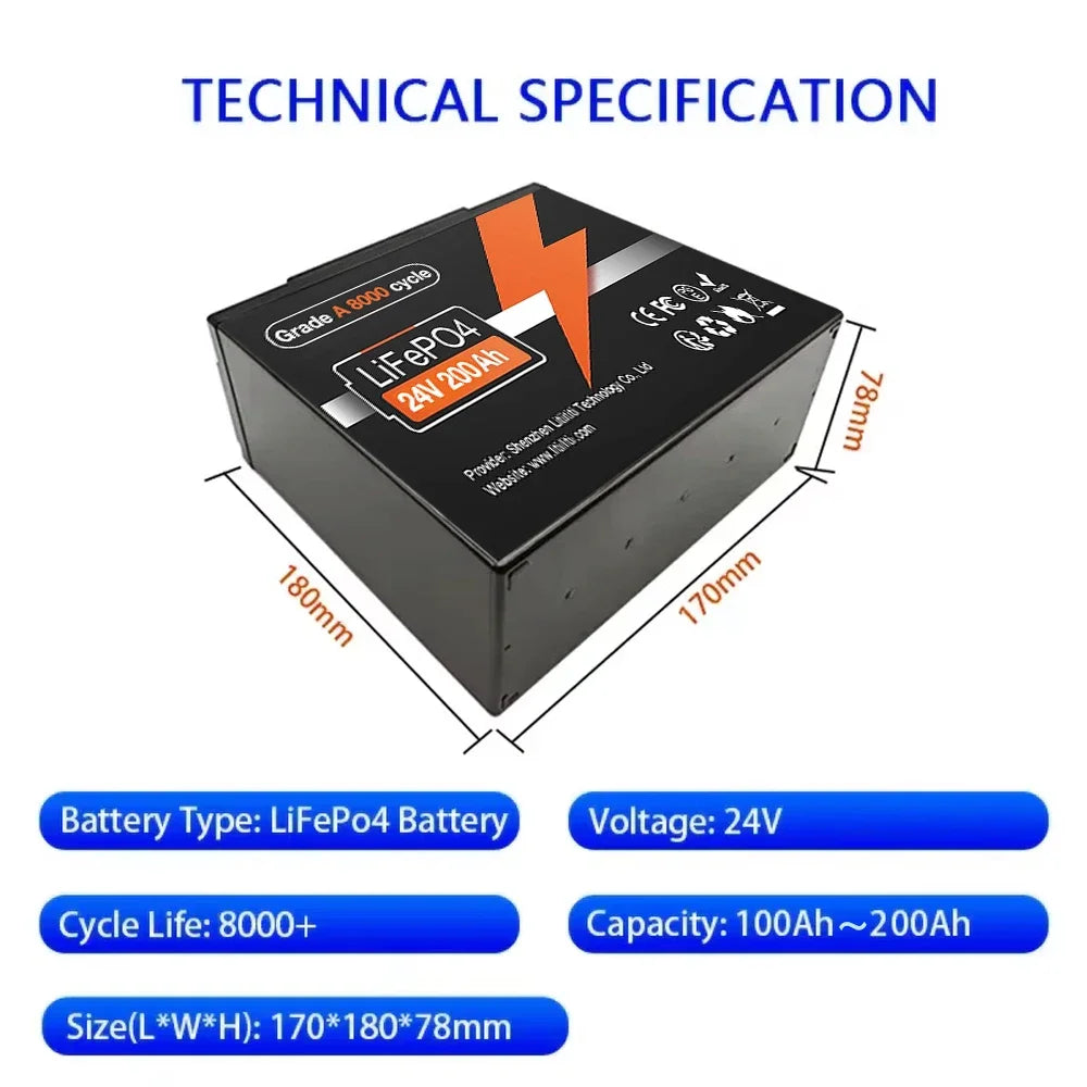 200Ah Lifepo4 Boat Solar System Battery
