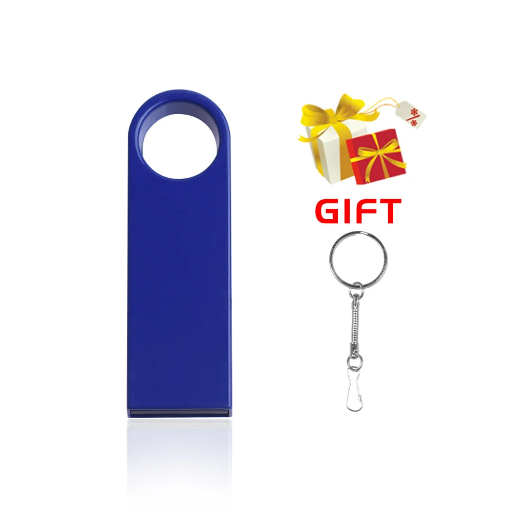 USB Flash Drive Colorful Metal 128GB 64GB 32GB Pen Drive 16GB 8G 4GB 128M Pendrive Free Key Chain Memory Stick Creative Business