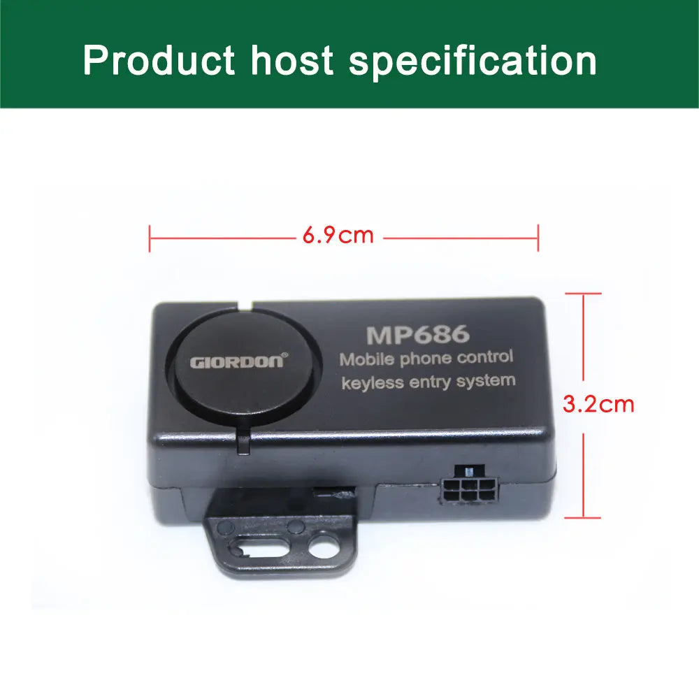 GIORDON With Remote Start  And bluetooth controls Smart Key Car Alarm System Mobile phone control keyless entry&power