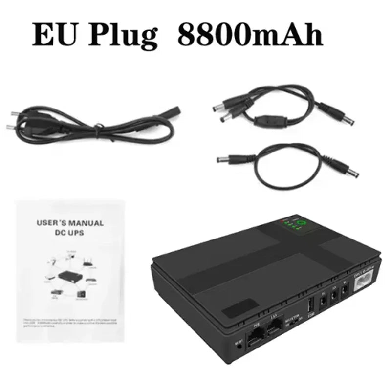 36W DC UPS Backup Power Supply For Router Cellphone Modem 5V/9V/12V/24V Output NO Battery EU/US Plug Uninterrupted Switching