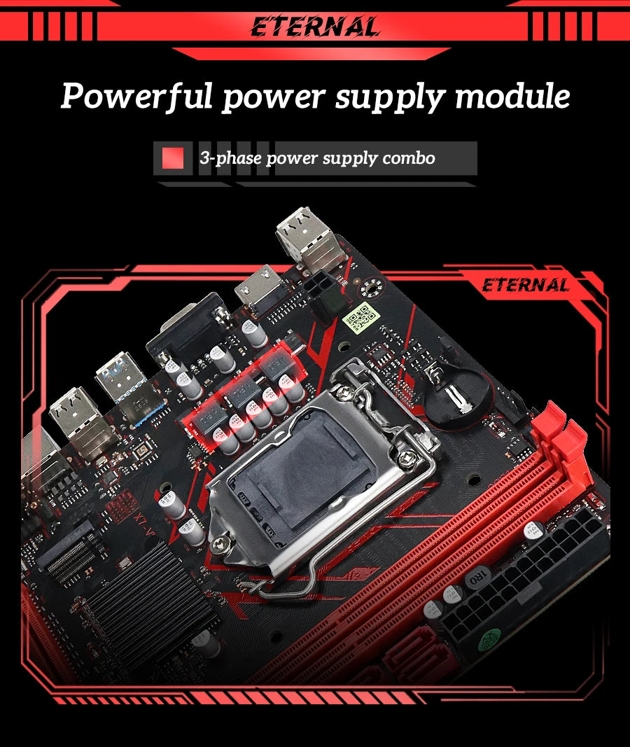SOYO B75M Motherboard M.2 NVME PCIEx8 DVI Supports Dual-channel DDR3 RAM Intel Core 2/3 Gen CPU LGA1155 for Gaming Computer