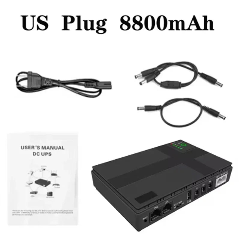 36W DC UPS Backup Power Supply For Router Cellphone Modem 5V/9V/12V/24V Output NO Battery EU/US Plug Uninterrupted Switching