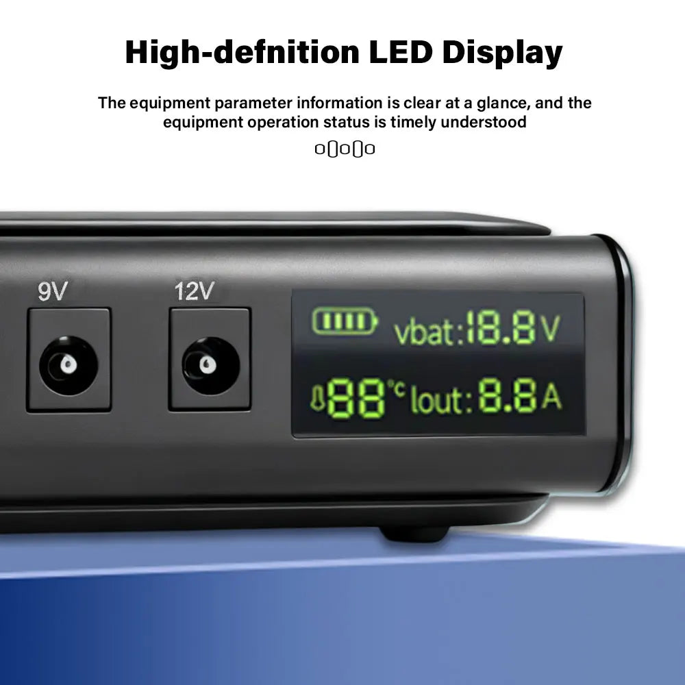 36W DC1036L UPS Uninterruptible Power Supply 5V-24V Output 18650 Replaceable Battery for Router NAS Modem & Network Equipment
