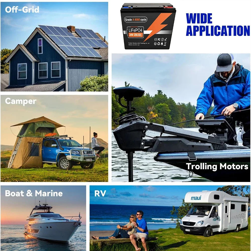 200Ah Lifepo4 Boat Solar System Battery