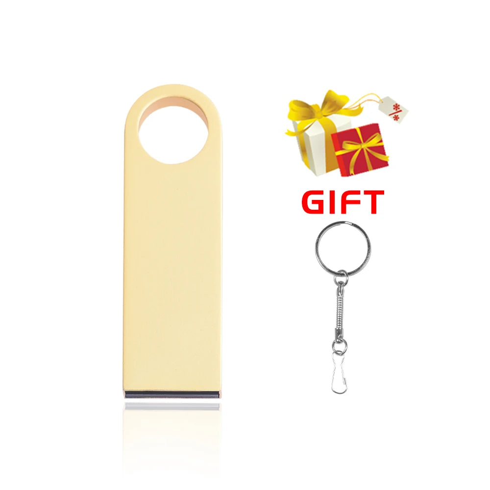USB Flash Drive Colorful Metal 128GB 64GB 32GB Pen Drive 16GB 8G 4GB 128M Pendrive Free Key Chain Memory Stick Creative Business