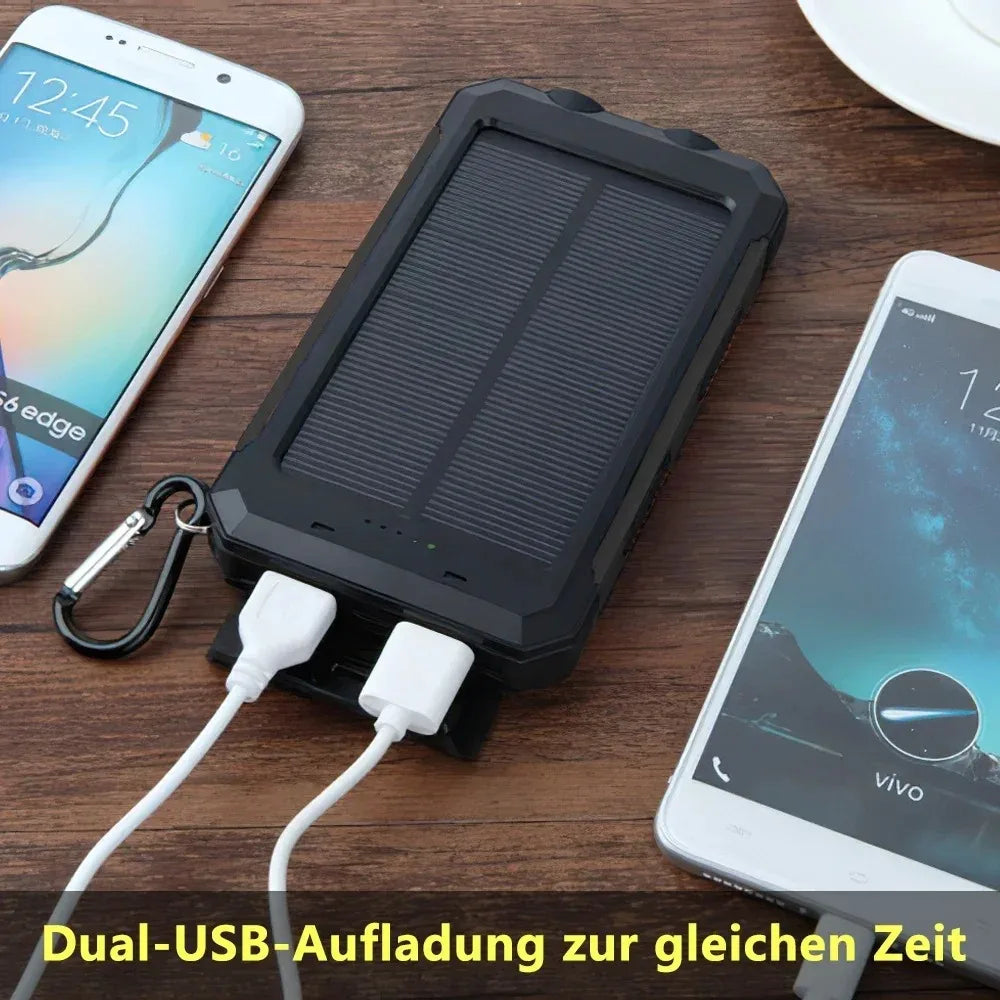 Solar Power Bank 80000mAh Portable Charging Poverbank External Battery Charger Strong Light LDE Light for All Smartphones