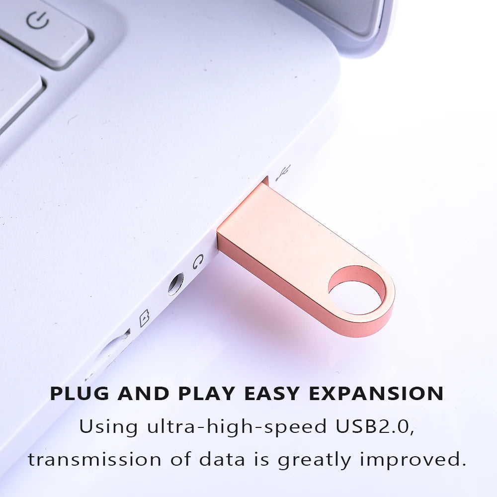USB Flash Drive Colorful Metal 128GB 64GB 32GB Pen Drive 16GB 8G 4GB 128M Pendrive Free Key Chain Memory Stick Creative Business