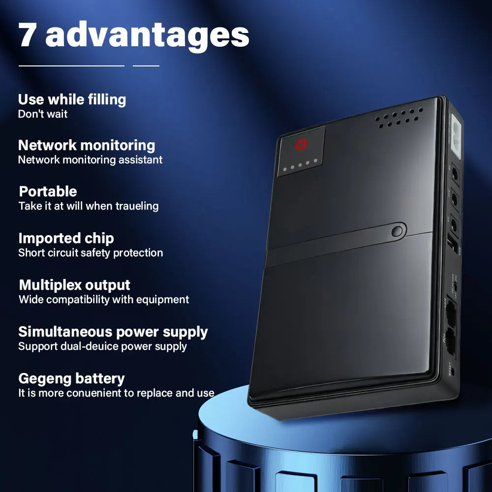 DC18W/36W DC1018L/DC1036L 1A/2A 5V/9V/12V Large Capacity Multipurpose Mini Portable UPS Backup Power Adapter for WiFi, Router
