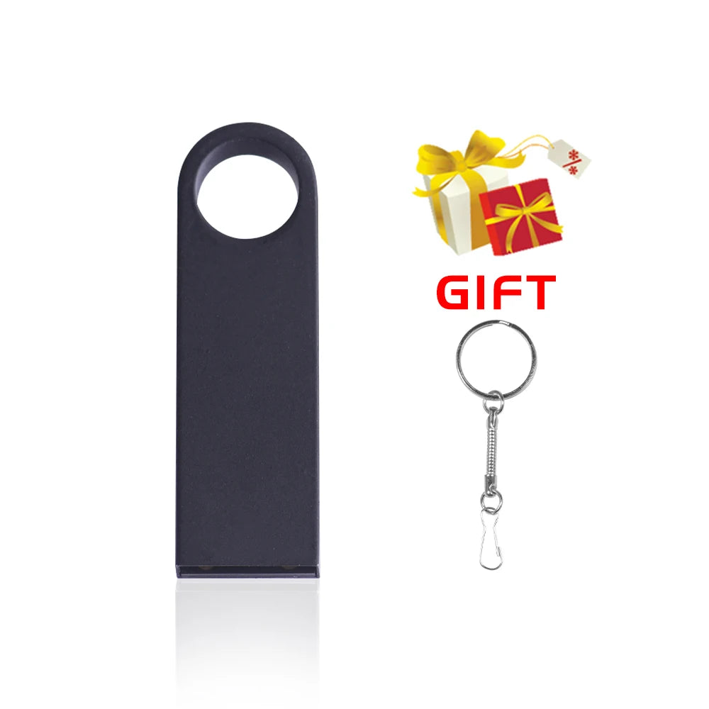 USB Flash Drive Colorful Metal 128GB 64GB 32GB Pen Drive 16GB 8G 4GB 128M Pendrive Free Key Chain Memory Stick Creative Business