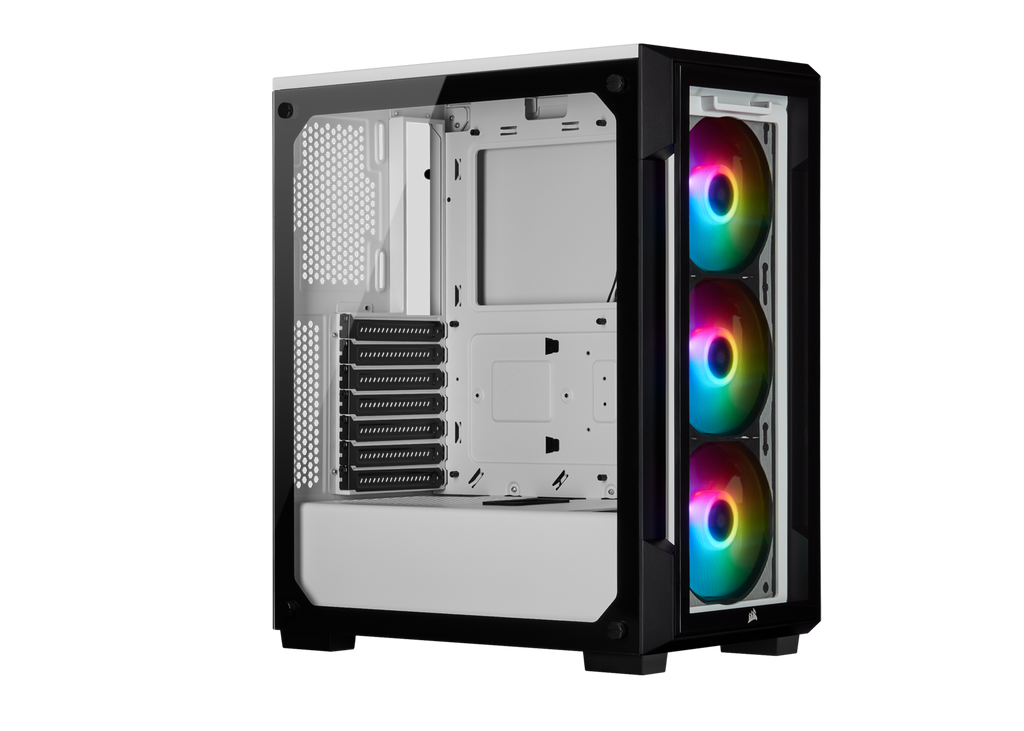 CORSAIR ICUE 220T RGB White FRONT GLASS EDITION